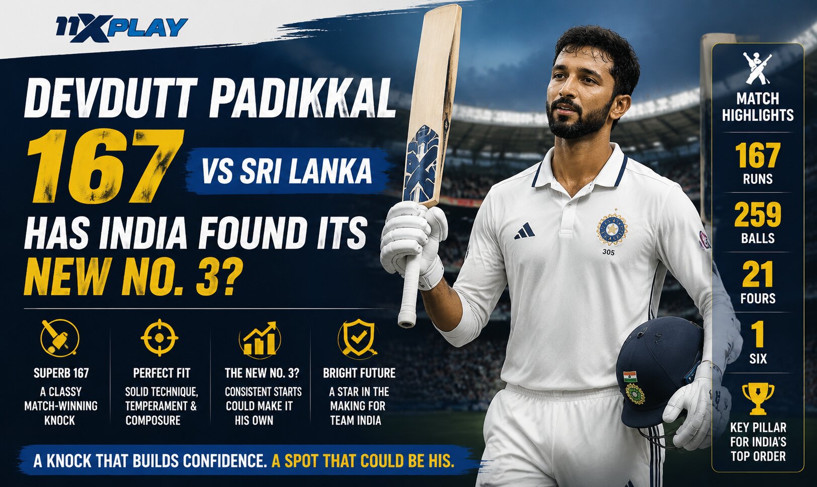 Devdutt Padikkal 167 vs Sri Lanka: Has India Found Its New No. 3?