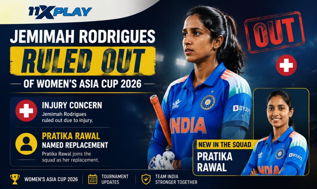 Jemimah Rodrigues Ruled Out of Women’s Asia Cup 2026: Pratika Rawal Named Replacement