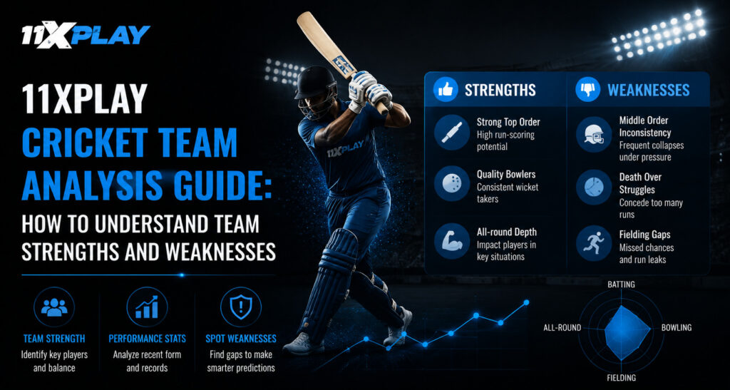 11xplay Cricket Team Analysis Guide: How To Understand Team Strengths and Weaknesses